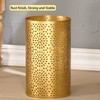 Wenbery Gold Trash Can for Bathroom, Metal Garbage Can for