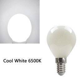 E12 3W LED Light Bulbs G50/G16.5 Globe Light Bulbs 30 Watt Equivalent Daylight White 6500K E12 Candelabra Base Glass Round Vanity Light Bulbs for Mirror Makeup Bathroom, 6 Pack