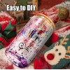 25pcs 16OZ 20OZ Double Wall Snow Globe Glass Sublimation Tumbler