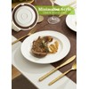 TAMAYKIM 10 Inch Porcelain Salad Dinner Plates 8 Pieces, Wide