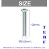 TERF® M5 X 100mm Pozi Countersunk Machine Screws Stainless Steel