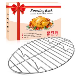 DePango 12inch Oval Roasting Rack for Oven, Gifts for Mom Men Wife, Stainless Steel Cooling Rack, Non-Stick Wire Rack for Cooking, Grilling, Drying
