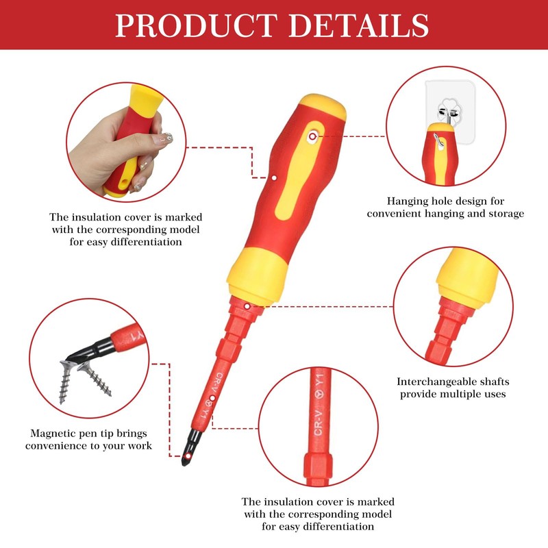 Insulated Screwdriver Set, 14 in 1 Electrician Maintenance Tools Kit,