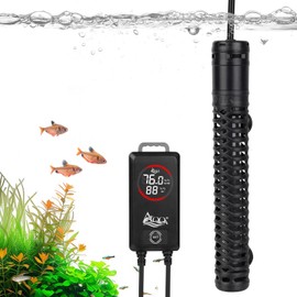 AQQA Aquarium Heater,Submersible Fish Tank Heater 59-93°F/15-34°C External Controller,Rapid Heating,Ultra-high Temperature Protection,Automatic Power-Off When Leaving Water (500W for 80-135 Gallon)