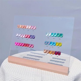 Acycoin2A DIY Acrylic Nail Art Sample Display Board Transparent Nail Gel Polish Showing Shelf Stand Color Rack