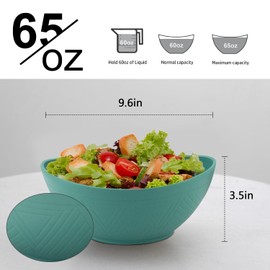 Homienly Salad Bowls 6PC Wheat Straw Bowls - 60oz Large Serving Bowls - Microwave and Dishwasher Safe Cereal Bowls Soup Bowls Bowls for Kitchen - Green