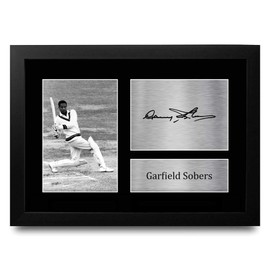 HWC Trading FR A4 Garfield Sobers Gifts Printed Signed Autograph Picture for Cricket Memorabilia Fans - A4 Framed