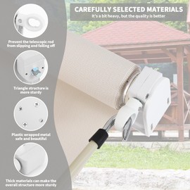 Lihopefe Roller Blind Accessory Set, Universal Replacement Mounting Brackets of Exterior Sun Shades Outdoor/Indoor Roller up Blinds(Cordless Bracket, White)