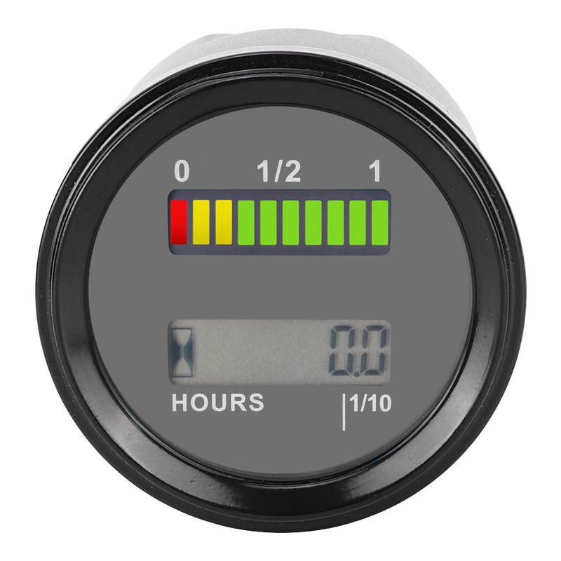 DC12-48V LCD LED Digital Battery Indicator Engine Hour Meter for