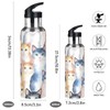 Wasserflasche mit Strohhalm, Wasserfarbe, Katze, Edelstahl, Wasserflasche für Reisen, Sport,