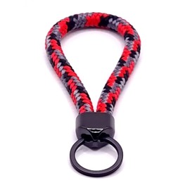 JoJewelry Dark Keyring with 8 mm Paracord with Key Ring, Red camouflage