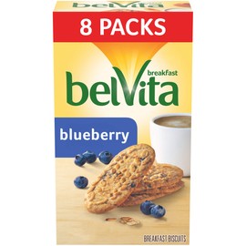 belVita Breakfast Biscuits, Blueberry Flavor, 8 Packs (4 Biscuits Per Pack)