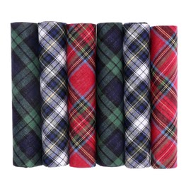Octave® Mens 100% Cotton Tartan Print Handkerchiefs - Gift Boxed 6 Pack [Size One Size, Colour Tartan Prints]