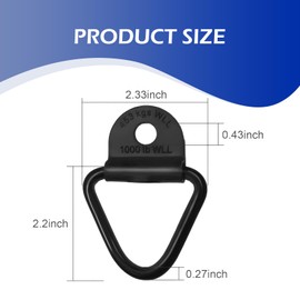 Dogary 4 PCS Truck Bed Tie Down Anchors Rings, Heavy Metal V Tie Down Anchors, Multifunctional Rustproof Fixing Rail Accessory, Suitable for Most Off-Road Vehicles, Trucks (Black)