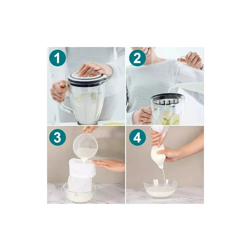 3 Bolsas De Nailon Reutilizables Filtrar Leche Vegetal