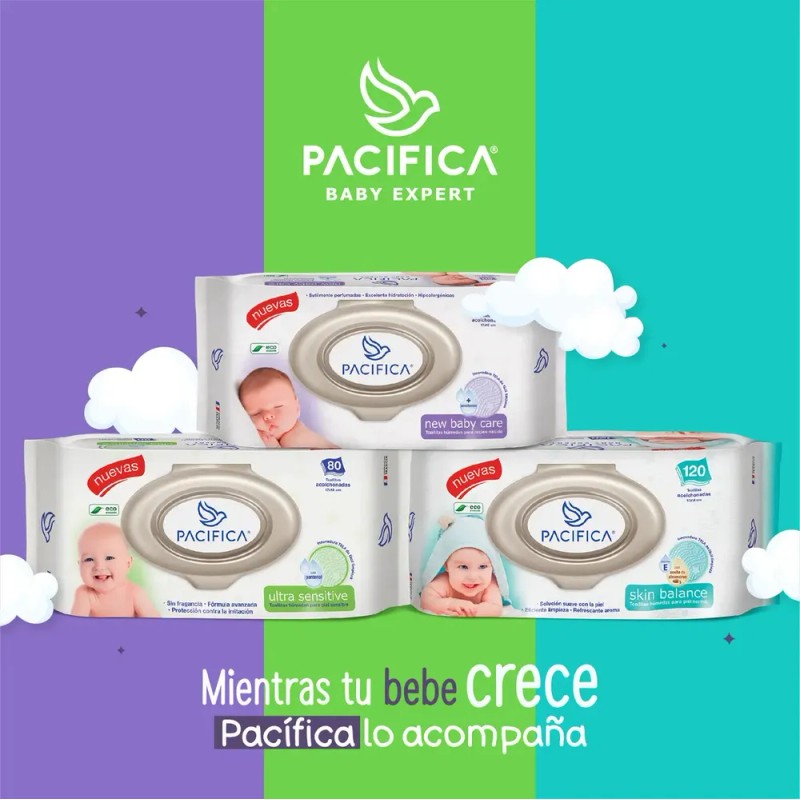 Toallitas Húmedas Para Bebé Pacífica Baby Care 12 Pack 120