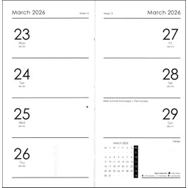 2026 Slim Pocket Diary, Week to View Planner, Floral Hard Cover Design, Home and Office Organiser (Size 16cm x 8.5cm) (Floral White)