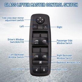 SHERXIBO - Interruptor de ventana eléctrica compatible con Dodge Journey 2009-2016 2008-2012 Dodge Nitro 2009-2012 Jeep Liberty reemplaza al OEM: 4602632AC 4602632AD 4602632AE 4602632AF