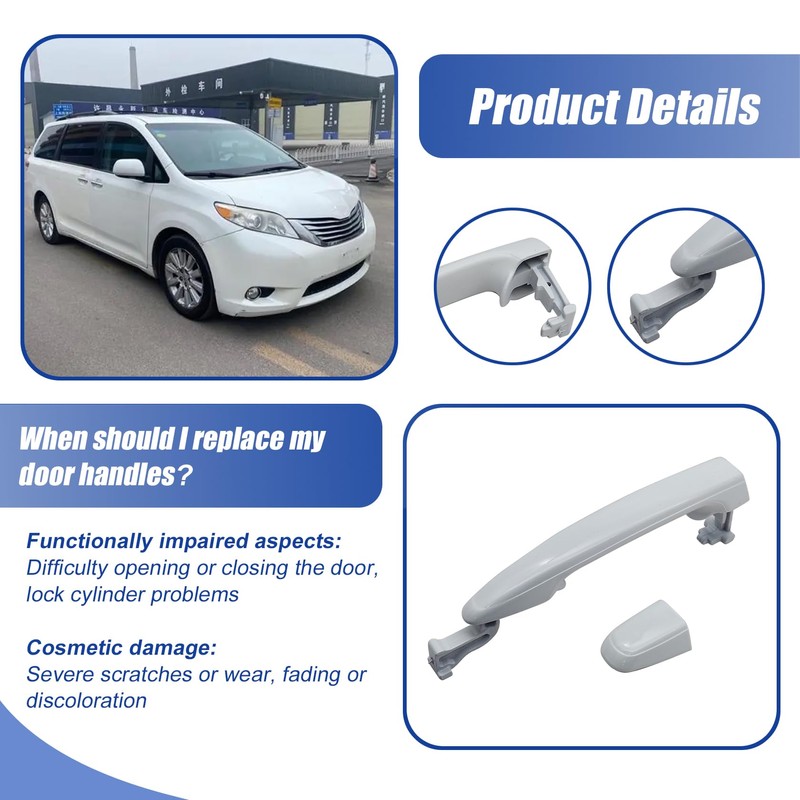 FZJDSD Rear Left or Right Side White Sliding Door Handle