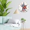 Autravelco Wooden Wall Clock Non-Ticking Quartz Battery Operated American Patriotic