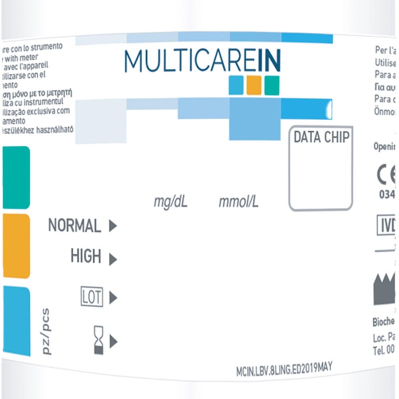 MultiCare In 24159 Strisce Colesterolo, Test Colesterolemia, per Lettore Multicare