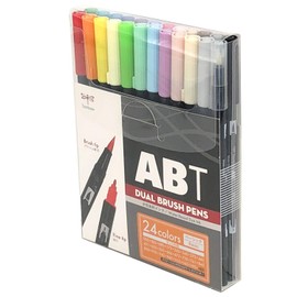 Tombow AB-T24CBA Dual Brush Pen ABT Twin Type Graphic Marker, Assorted