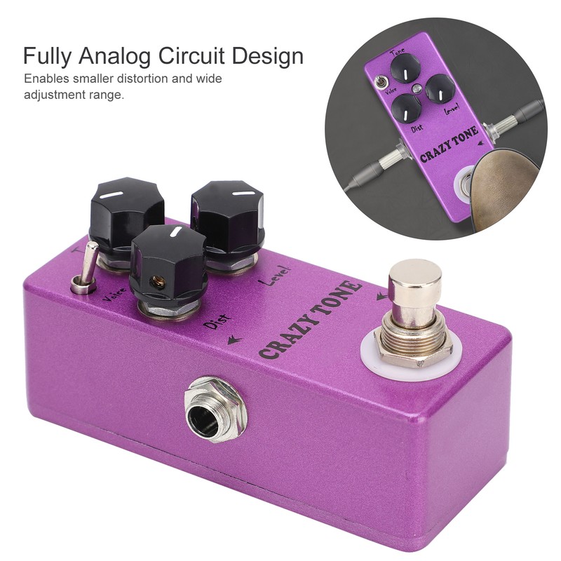 Distortion Guitar Effect Pedal Crazy Tone Fully Analog Circuit Accessory