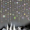 Iridescent Star Moon Circle Dot Garland Holographic Hanging Crescent Twinkle