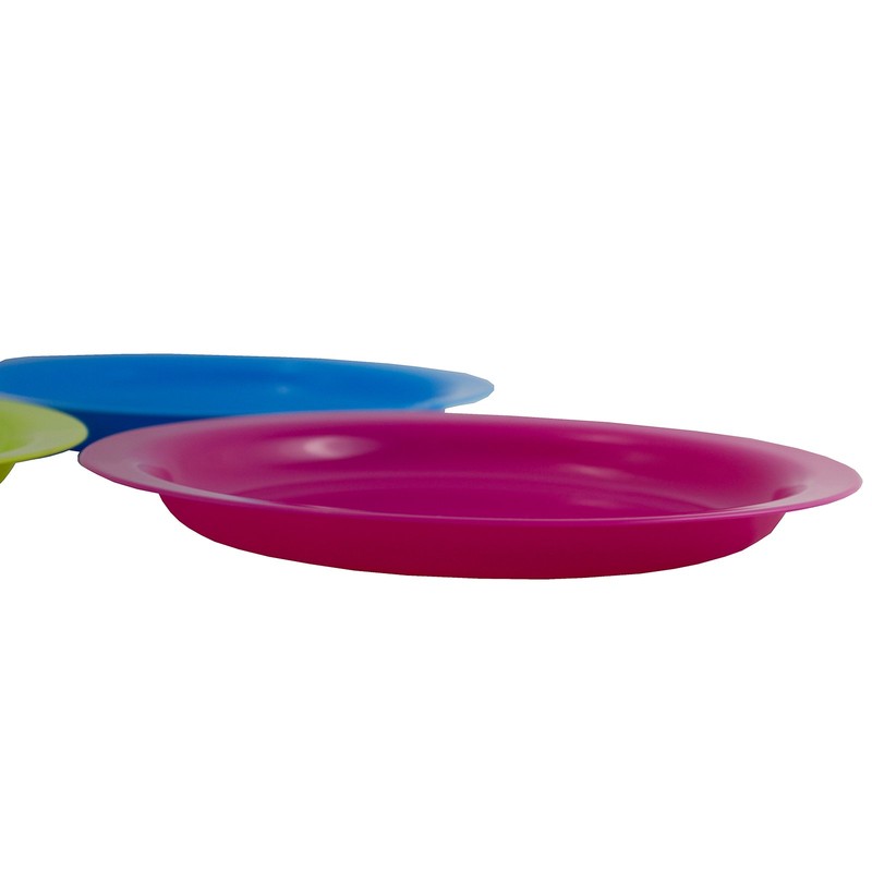 Pack of 15 Solid Plastic Plates – Assorted Colours