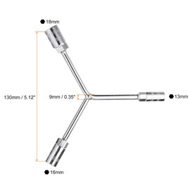 QUARKZMAN Y-förmiger 3-Wege-Steckschlüssel 13mm 16mm 18mm Langer Arm Y-Typ 6-Punkt-Innensechskantschlüssel Fahrrad-Innensechskantschlüssel Drehmomentschlüssel für Fahrradreparatur Tools