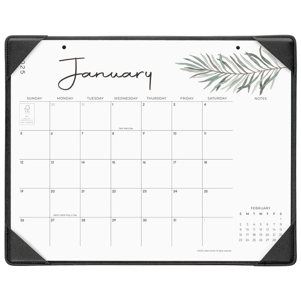 Cabbrix Desk Calendar 2025-2026 with Desktop Mat, Simple Desk Pad