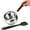 Milk Pot Stainless Steel Milk Warmer Pot with Lid, 0.8