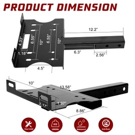 BUNKER INDUST Towing Winch Mounts 2" Receiver Hitch Winch Cradle Mounting Plate Universal Winch Mount Bracket for ATV UTV SUV Truck Pickup