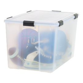 IRIS USA 156qt WEATHERPRO Airtight Plastic Storage Bin with Lid and Seal and Secure Latching Buckles