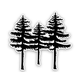 GT Graphics Spruce Trees - 12" Vinyl Sticker Waterproof Decal