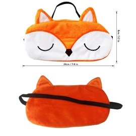 Ulife Mall Cute 3D Fox Fluffy Animal Eye Mask for Sleep Travel Breathable Eyeshade Eye Cover Eye Visor Sleeping Mask Children Adults Orange