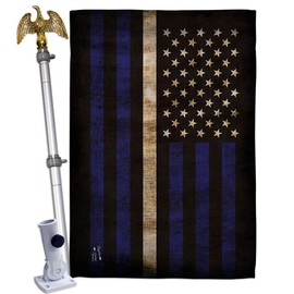 Angeleno Heritage Thin White Line House Flag Eagle Set Armed Forces EMT Paramedic EMS Nurse Emergency Medical Technician Supoort Decoration Banner Small Garden Yard Gift Double-Sided, Made in USA