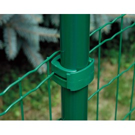 GAH-Alberts Fix-Clip Pro©, grün für die Befestigung von Geflechten mit einer Drahtstärke bis 2,5 mm an Zaunpfosten gruen Ø34 mm Kunststoff