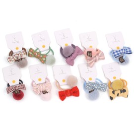 BIANHUAN Hair Rubber Stylish Ribbon, Set of 28, Hair Accessories, Kindergarten, Elementary School Students, Birthday Gift, 10 x Set of 2