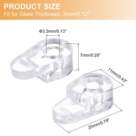 uxcell 30Set Glass Retainer Clips Kit, 20mm Plastic Glass Cabinet Clips with Screws for Fixing 3mm Thick Glass Cabinet Doors Mirror, Clear