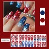 24Pcs 4th of July Press on Nails Medium Square Independence