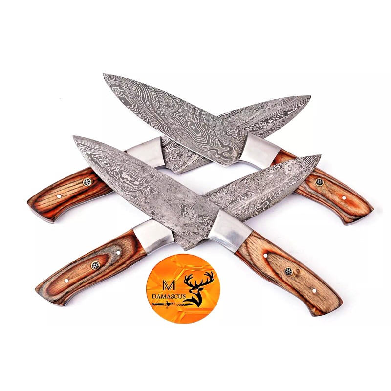 M DAMASCUS CUSTOM MADE HAND FORGED DAMASCUS STEEL KITCHEN CHEF