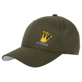 2Stoned Flexfit Baseball Cap with Stick Crown Various Colours and 5 Sizes for Women, Men and Children, Olive (Crown)