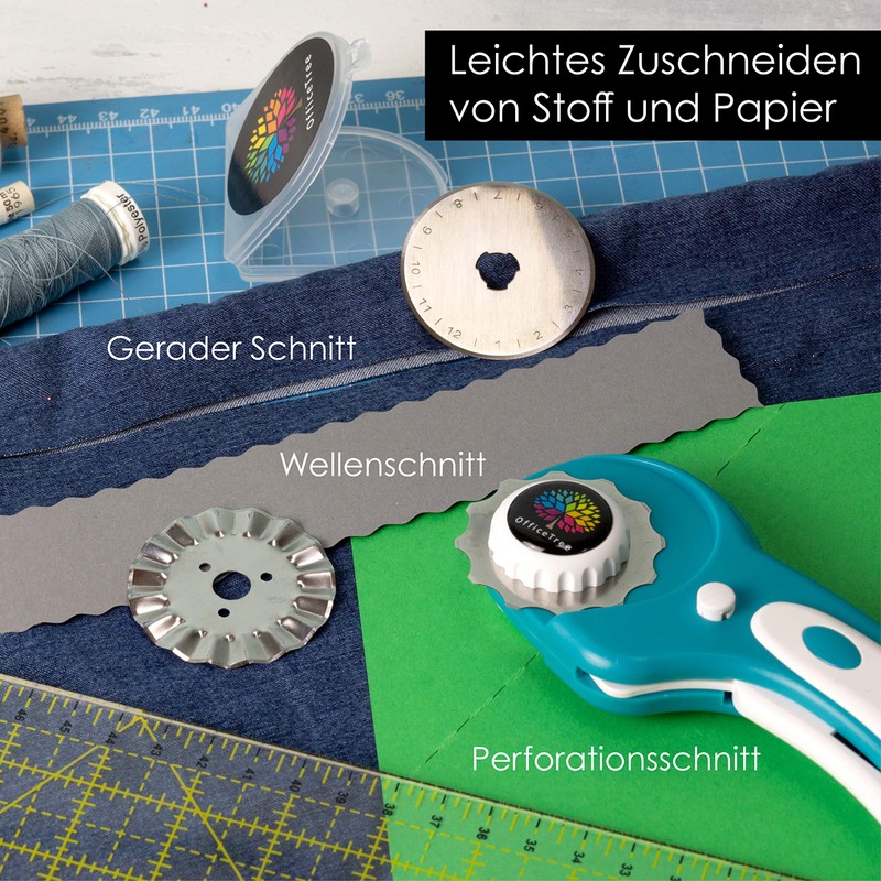 OfficeTree® rotary cutter - fabric cutter of fabrics and paper