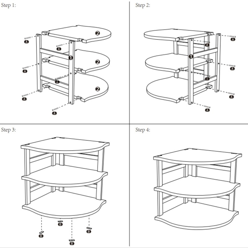 Goaste 3-Tier Bamboo Corner Shelf, Kitchen Countertop Storage Organizer, Cabinet