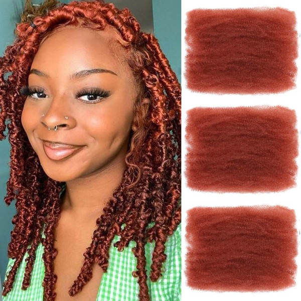 Afro Kinky Curly Synthetic Bulk Hair 8 Inch 3 Packs