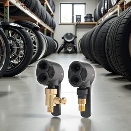 Juroicessry 2Pcs Black Double Pump Head Nozzle for Presta,Schrader Valve Thread Connector Tire Air Inflator Replacement Mouth Adapter for Electric Pump Car Motorbike Auto Vehicle Accessorie