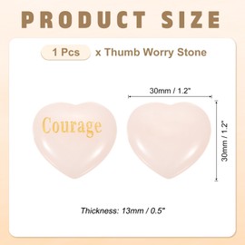PATIKIL Natural Heart Shaped Crystal Stone, 1.2" Love Worry Stone with Inspirational Words, Pocket Rock Anxiety Crystals for Women Stress Gifts Meditation, Pink(Courage)