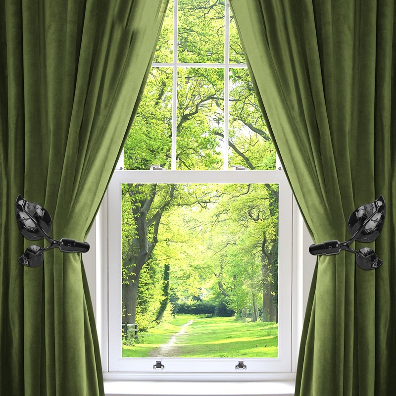 Leaf Shaped Curtain Holdbacks 2pcs, Handmade Metal Curtain Side Holders