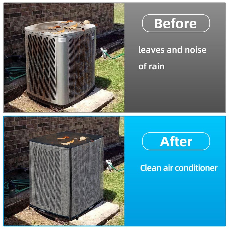 Qualward Full Mesh Central Air Conditioner Cover with Detachable Top,